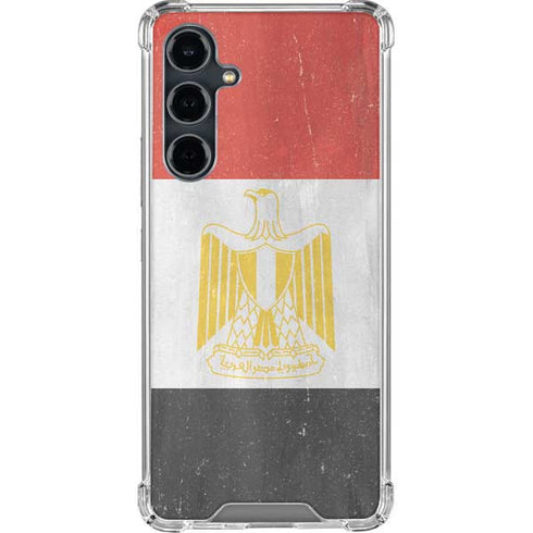 Egypt Flag Distressed Galaxy S23 FE Clear Case
